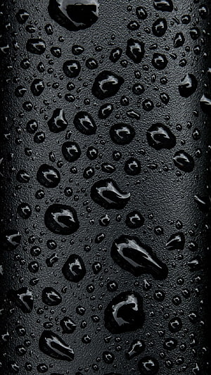 Macro Water Droplets on Dark Textured Surface HD phone wallpaper