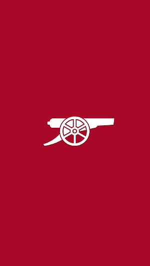 Minimalist Arsenal FC Cannon Logo on Deep Red Background HD phone wallpaper
