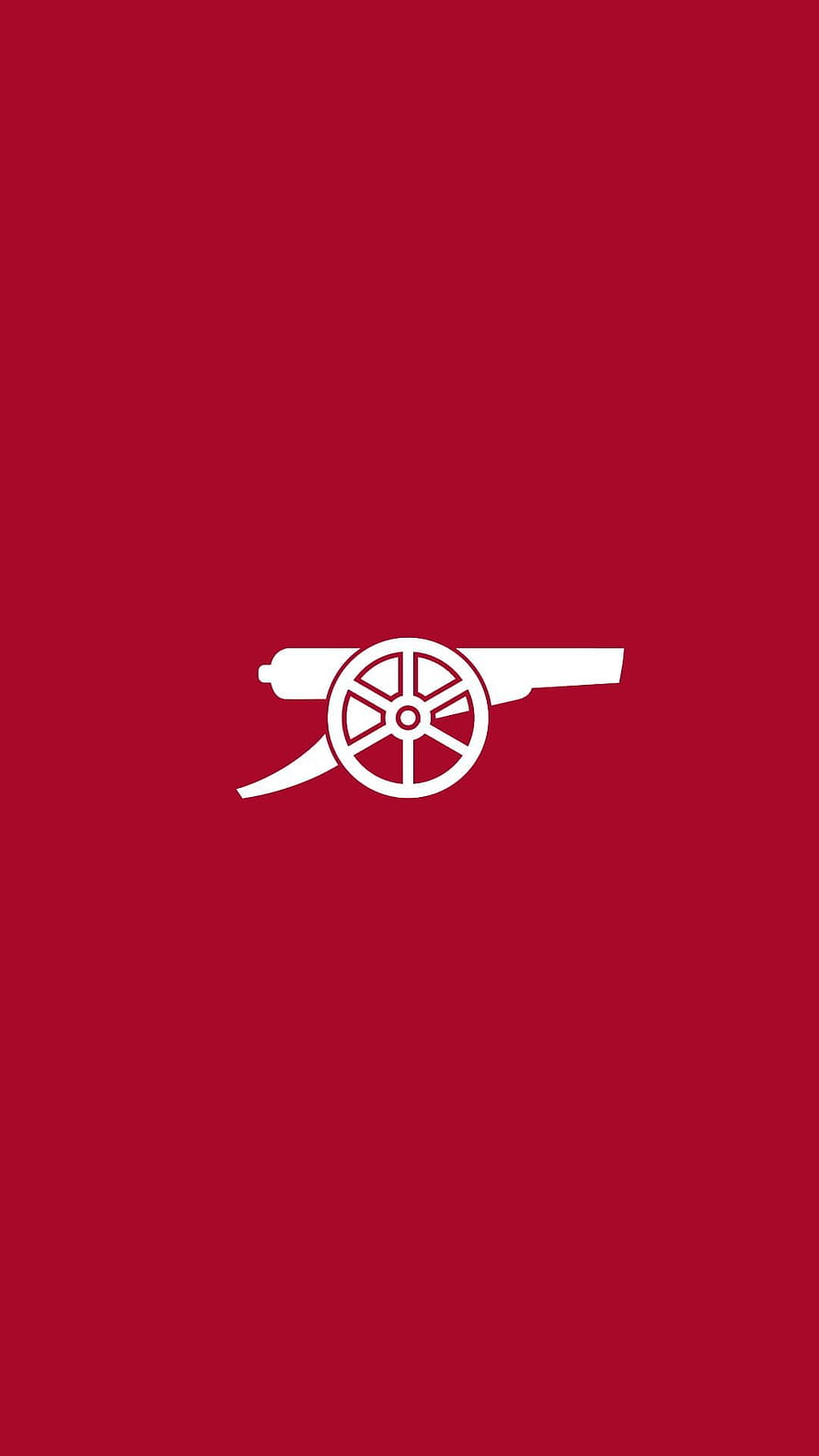 Minimalist Arsenal FC Cannon Logo on Deep Red Background HD phone wallpaper