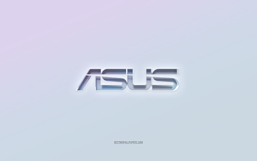 Asus 3D Embossed Logo on Soft Gradient Background HD wallpaper