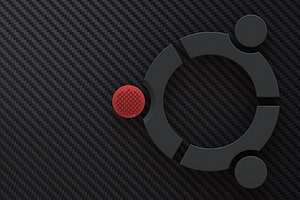 Ubuntu Operating System Logo on Carbon Fiber ThinkPad Laptop Surface HD wallpaper