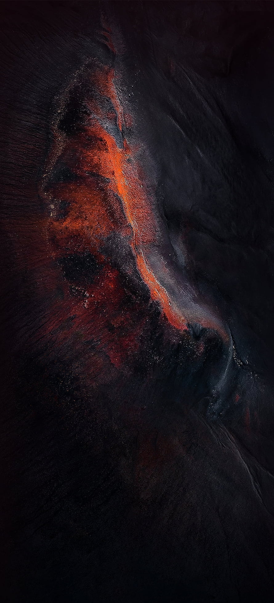 Molten Lava Flow on Dark Volcanic Rock Abstract Nature Wallpaper HD phone wallpaper