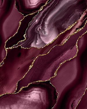 Burgundy Agate Geode Texture with Gold Veins and Maroon Marble Swirls HD phone wallpaper