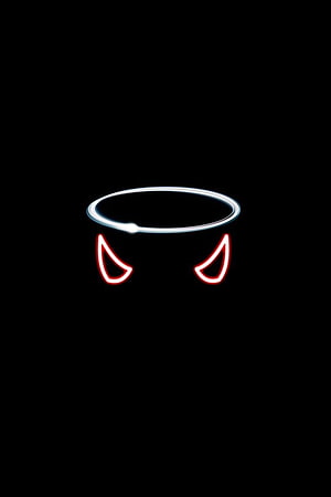 Glowing White Halo and Red Devil Horns on Black Background HD phone wallpaper