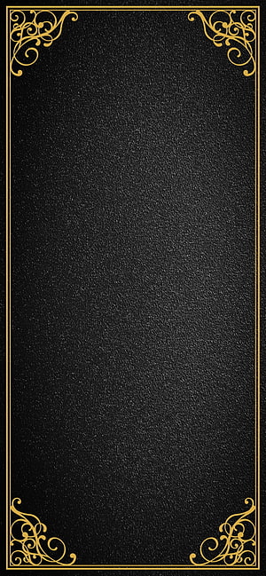 Elegant Black and Gold Ornamental Frame with Vintage Corner Flourishes HD phone wallpaper