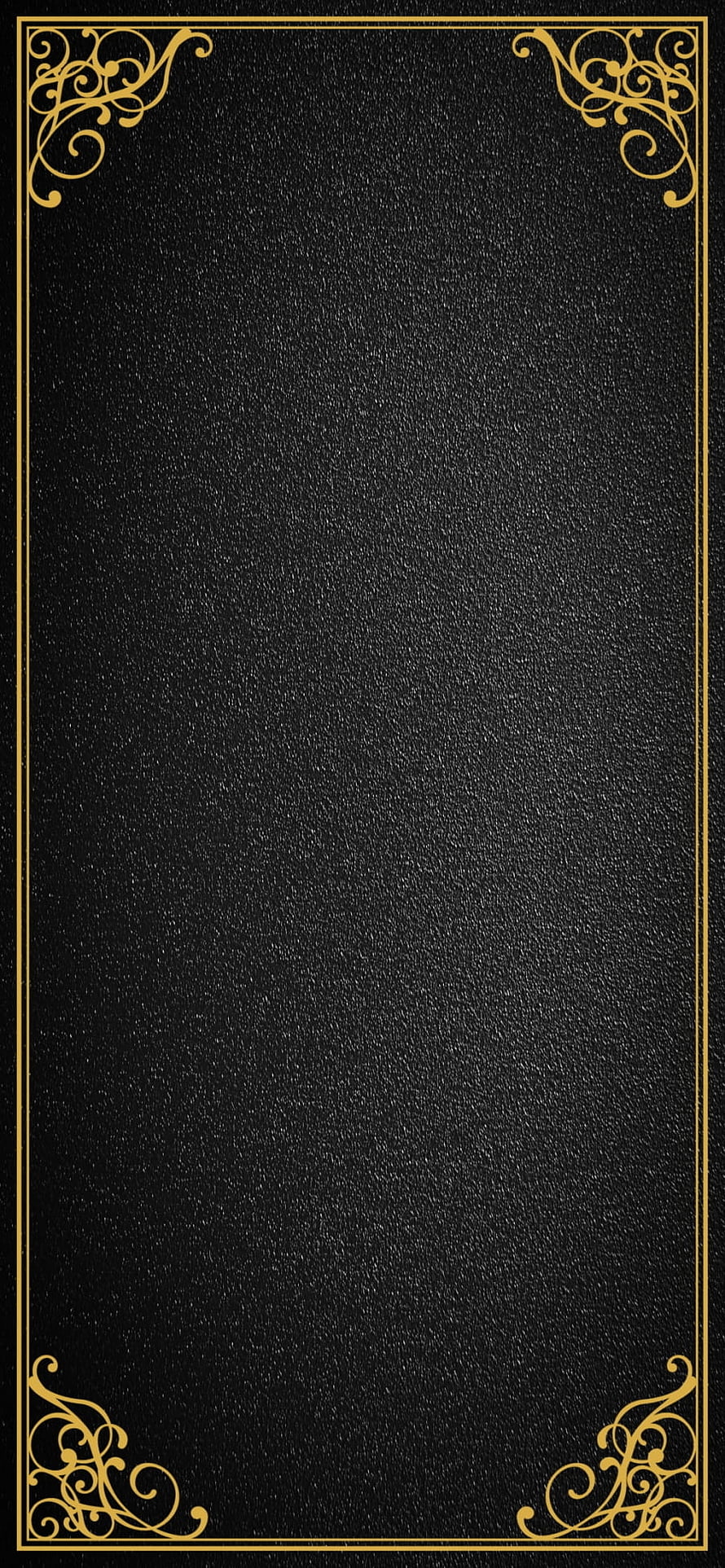 Elegant Black and Gold Ornamental Frame with Vintage Corner Flourishes HD phone wallpaper