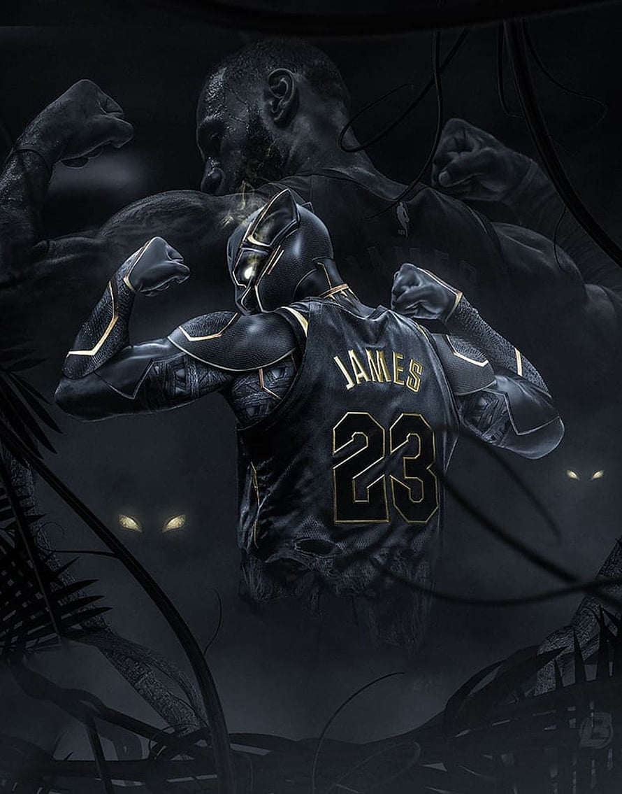 LeBron James Black Panther Concept Art with Number 23 Jersey HD phone wallpaper