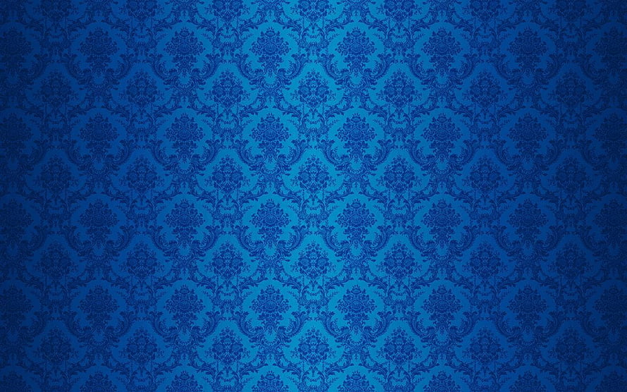 Elegant Blue Damask Pattern with Ornate Floral Motifs and Vintage Texture HD wallpaper