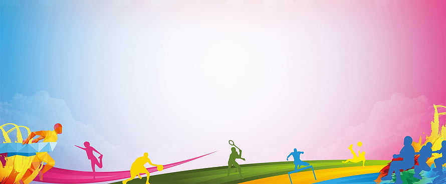 Vibrant Silhouette Sports Illustration with Gradient Sky and Colorful Track HD wallpaper