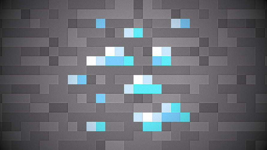 Minecraft Pixel Art Snowflake Design on Dark Gray Block Background HD wallpaper