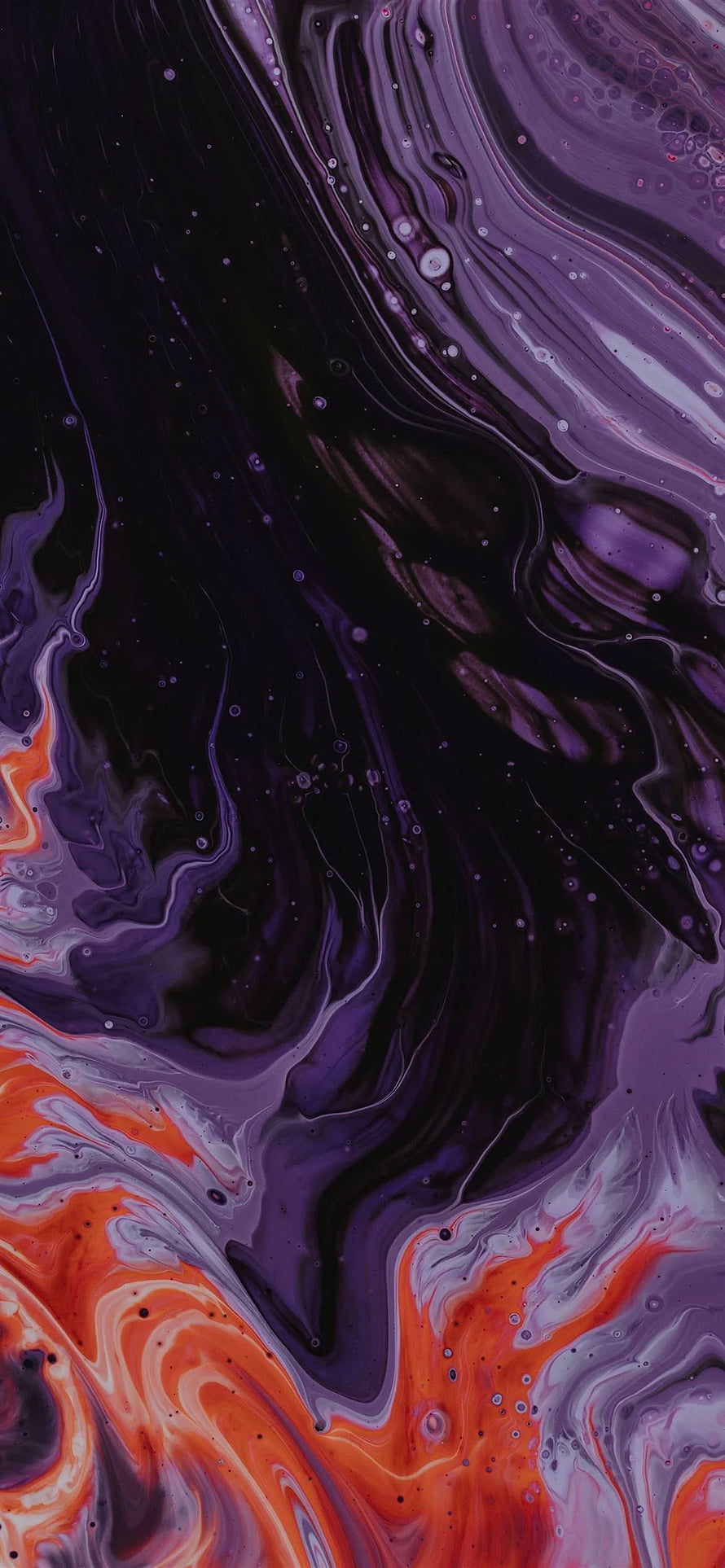 Vibrant Purple and Orange Fluid Art Abstract Liquid Marble Texture HD phone wallpaper