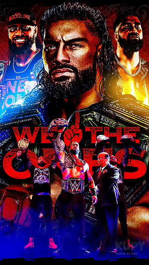 WWE The Bloodline Roman Reigns and The Usos Championship Poster, The Bloodline, WWE, Usos, Roman-Reigns HD phone wallpaper
