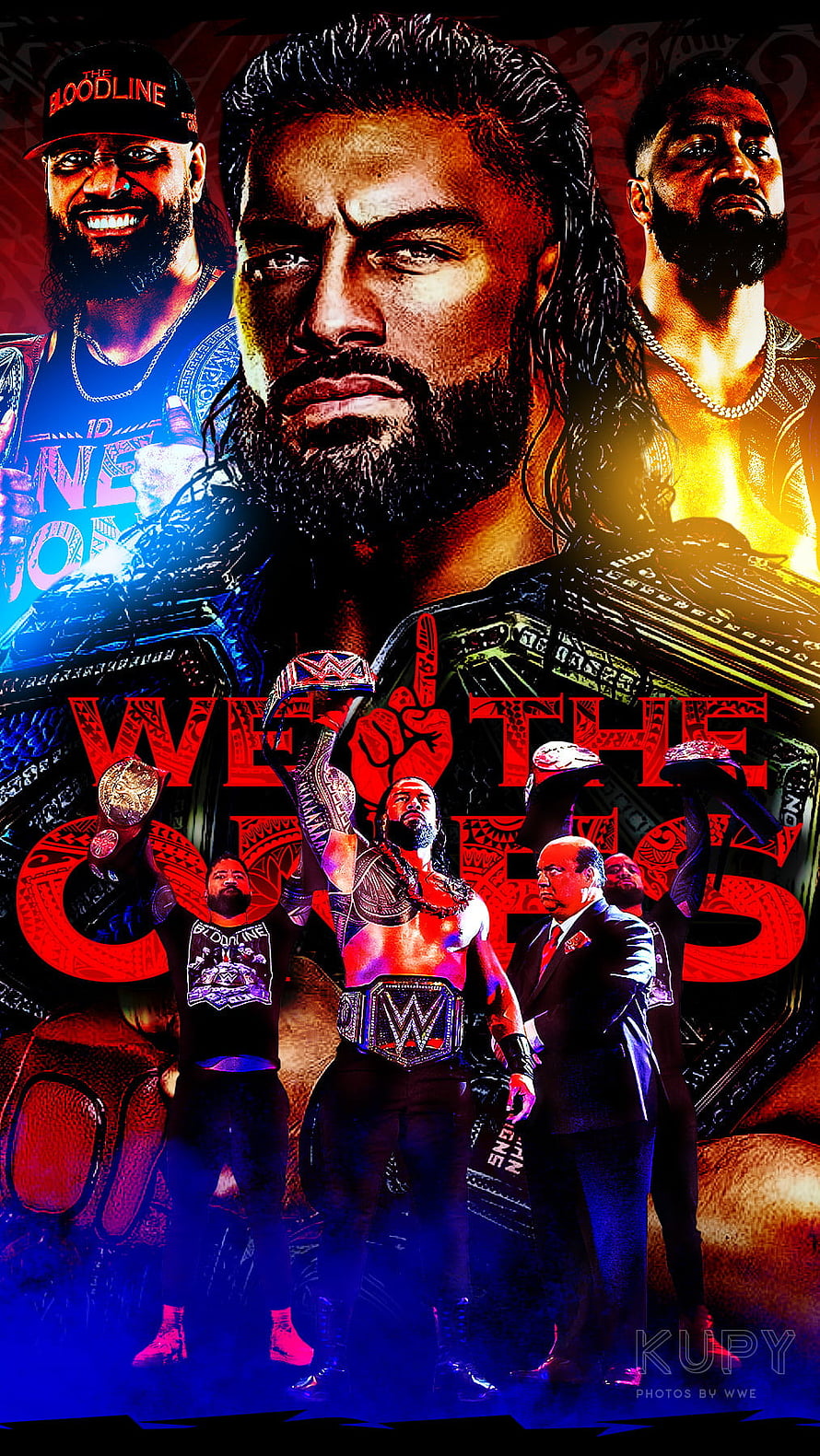 WWE The Bloodline Roman Reigns and The Usos Championship Poster, The Bloodline, WWE, Usos, Roman-Reigns HD phone wallpaper