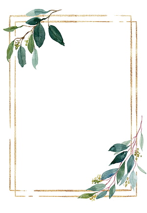 Elegant Watercolor Floral Frame with Gold Accents for Wedding Invitations HD phone wallpaper
