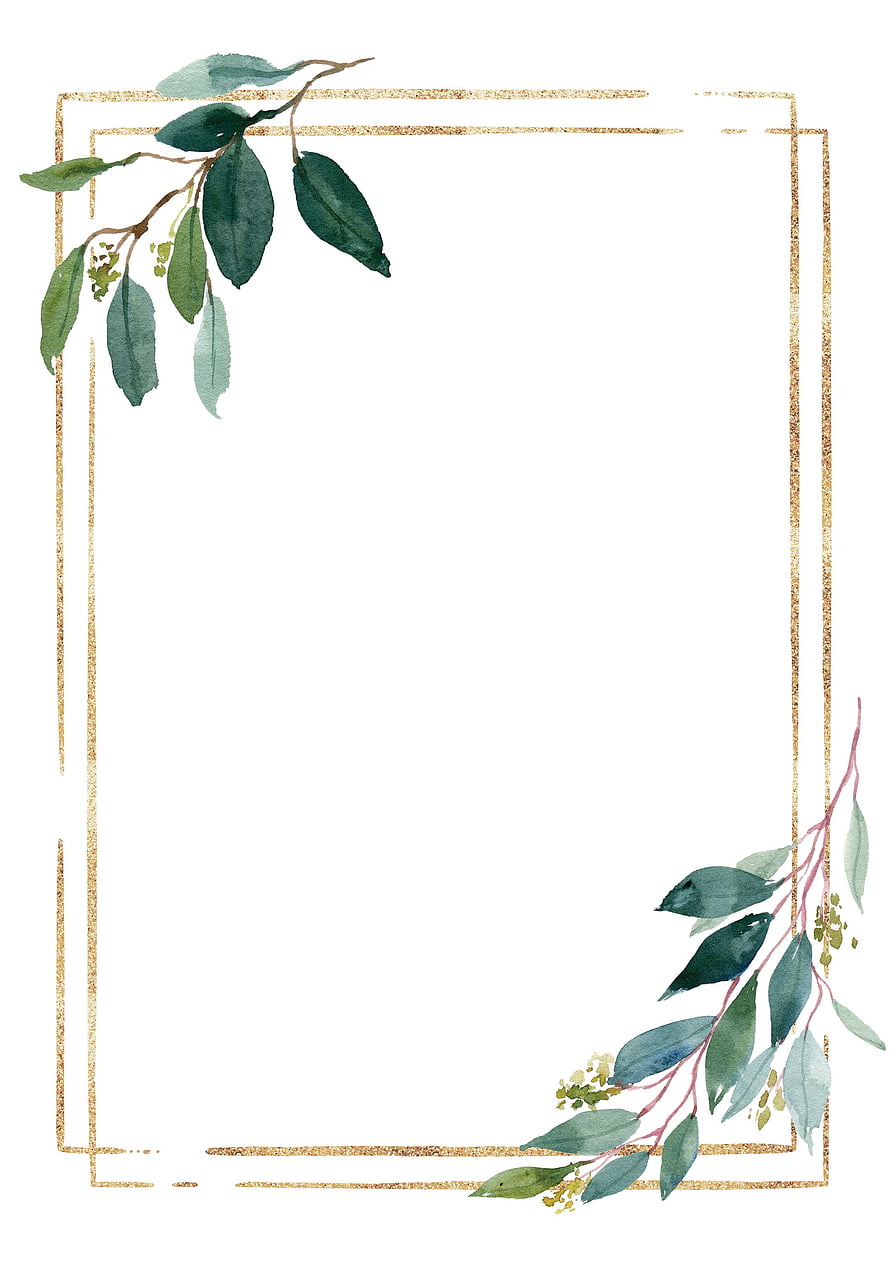 Elegant Watercolor Floral Frame with Gold Accents for Wedding Invitations HD phone wallpaper