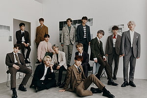 Seventeen An Ode Concept Group Photo in Tailored Suits HD wallpaper