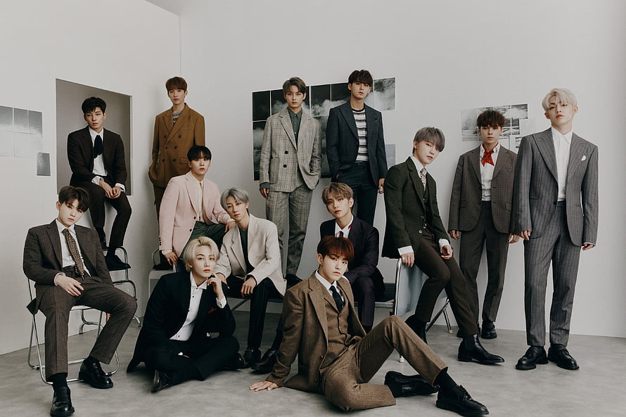 Seventeen An Ode Concept Group Photo in Tailored Suits HD wallpaper