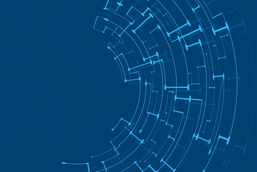 Abstract Blue Data Network Circuit Pattern for Technology Background HD wallpaper