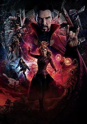 Doctor Strange and Scarlet Witch in the Multiverse of Madness with mystical energy and shattered dimensions HD phone wallpaper
