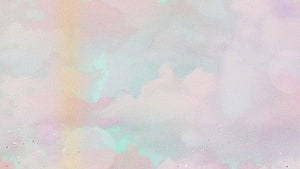 Soft Pastel Watercolor Clouds with Mint and Lavender Hues HD wallpaper