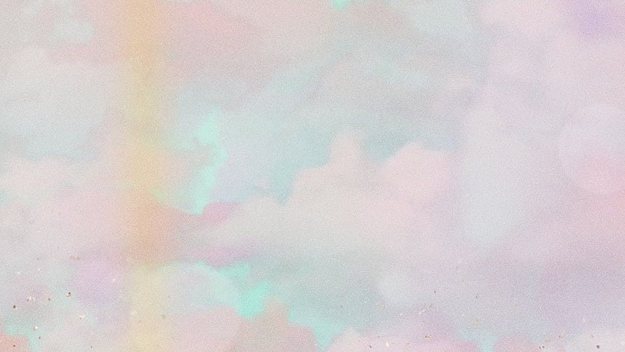 Soft Pastel Watercolor Clouds with Mint and Lavender Hues HD wallpaper