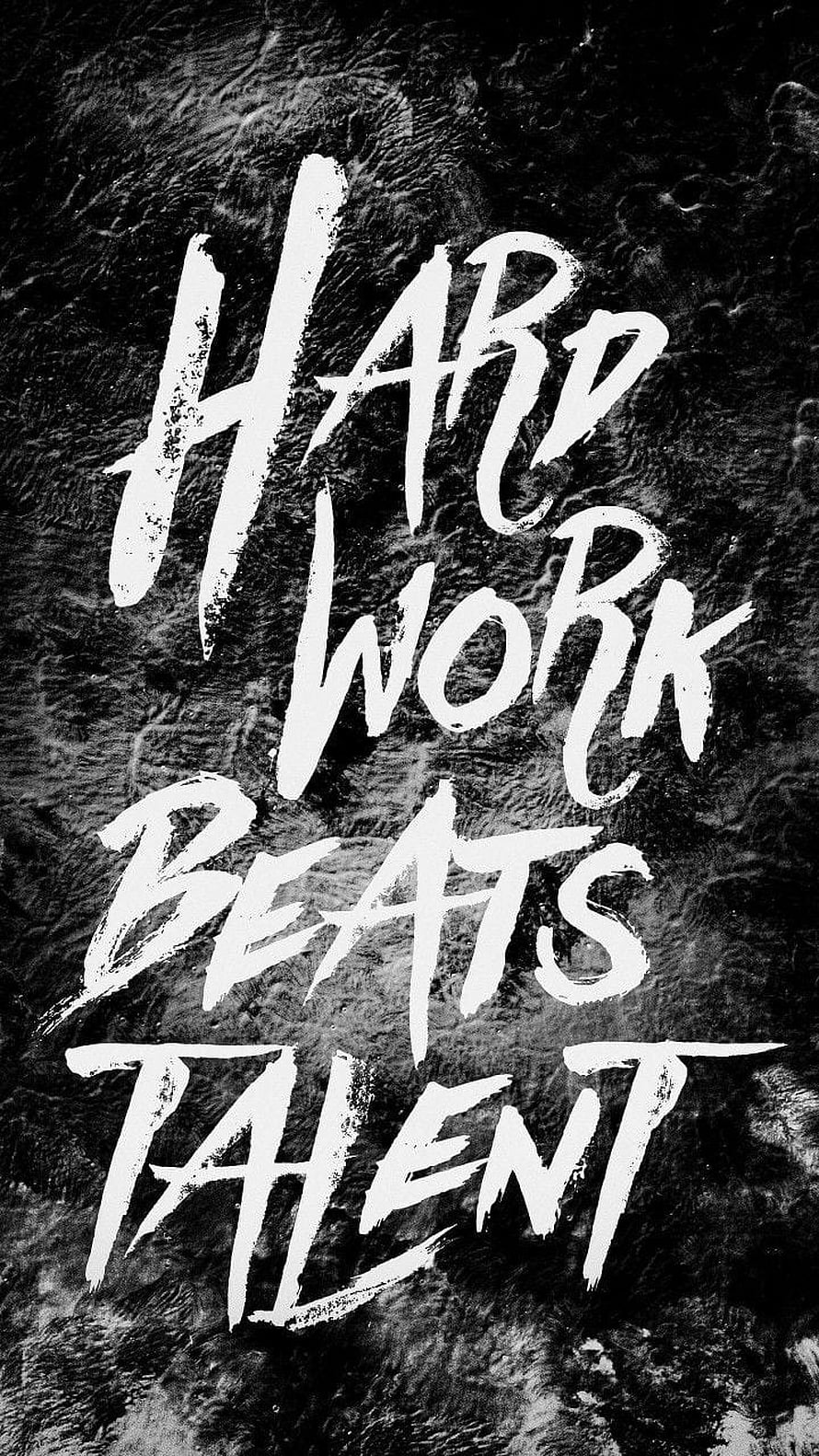 Hard Work Beats Talent Motivational Quote on Dark Textured Background HD phone wallpaper