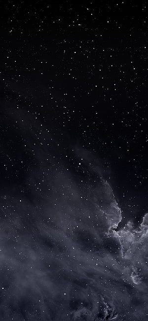 Monochrome Deep Space Nebula and Starfield Night Sky HD phone wallpaper