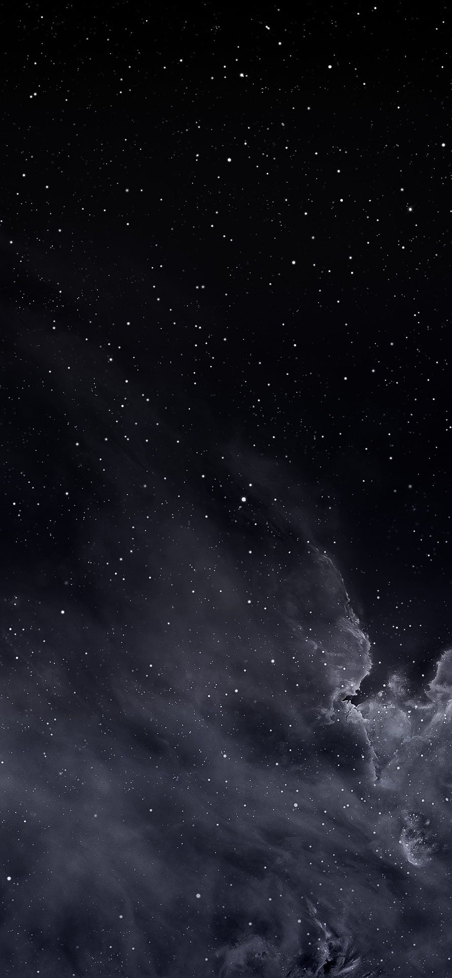 Monochrome Deep Space Nebula and Starfield Night Sky HD phone wallpaper
