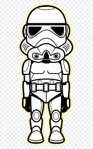Star Wars First Order Stormtrooper Kawaii Character Line Art Illustration HD phone wallpaper