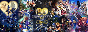 Kingdom Hearts Character Collection Featuring Sora, Donald, Goofy, and Riku in Epic Fantasy Art HD wallpaper