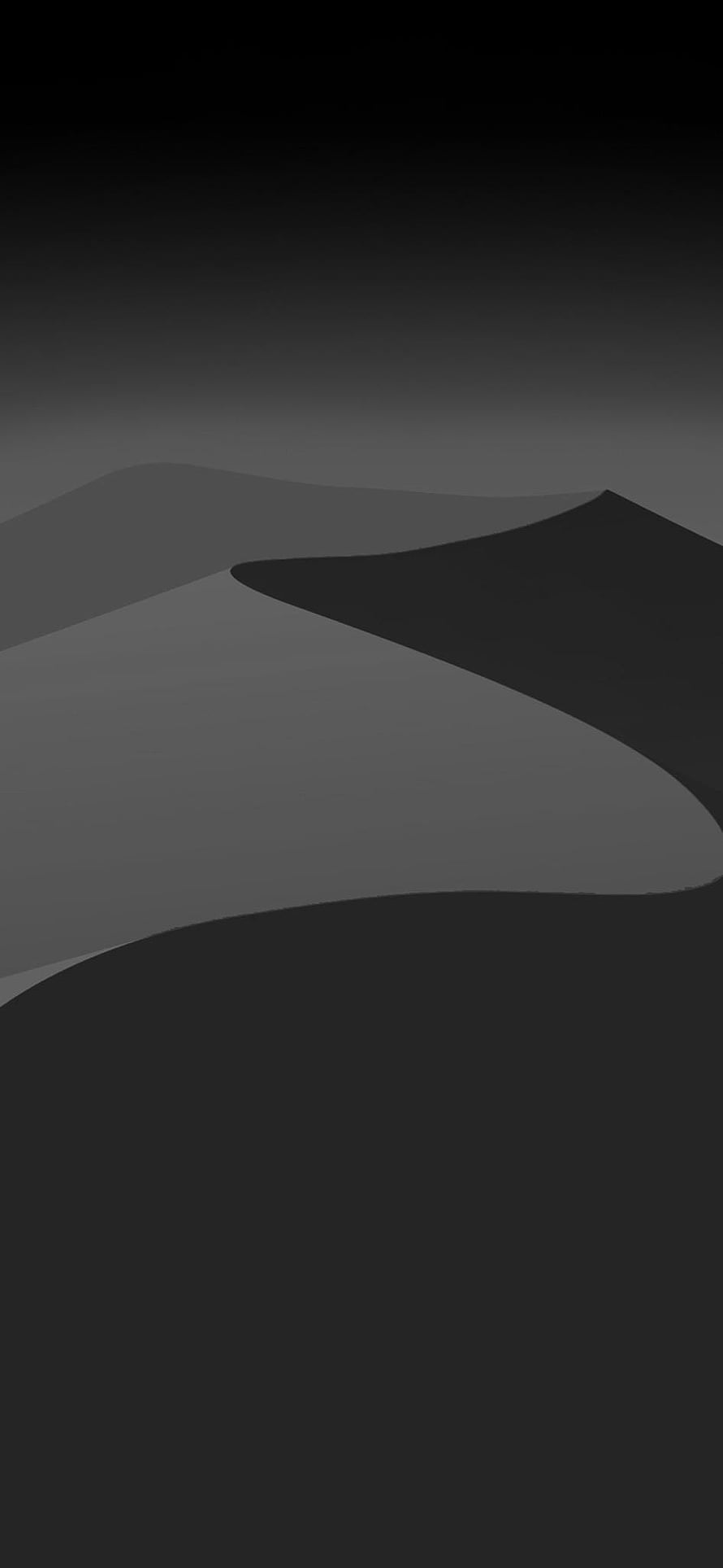 Minimalist Dark Abstract Landscape with Smooth Curved Mountain Silhouettes HD phone wallpaper