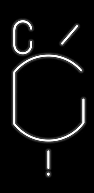 Minimalist White Line Art Glyph on Black Background HD phone wallpaper