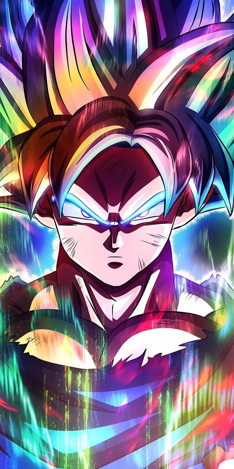 Goku Ultra Instinct Dragon Ball Anime Character Portrait with Vibrant Energy Aura HD phone wallpaper