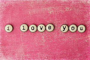 I Love You Scrabble Tiles on Distressed Pink Background HD wallpaper
