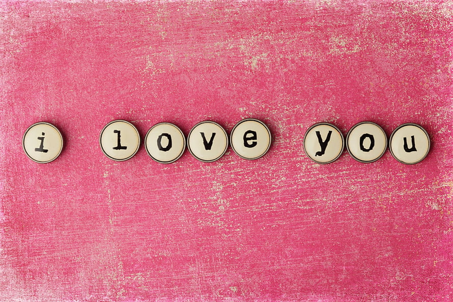 I Love You Scrabble Tiles on Distressed Pink Background HD wallpaper