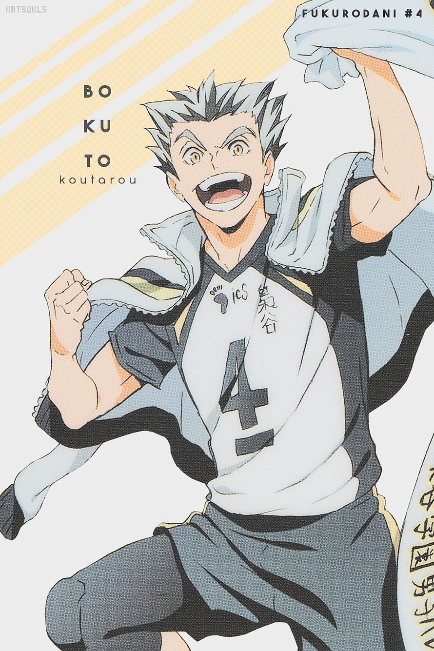 Bokuto Koutarou from Haikyuu in Karasuno jersey with towel over shoulder HD phone wallpaper