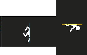 Dual Monitor Setup with Stick Figure Animation on Dark Background HD wallpaper