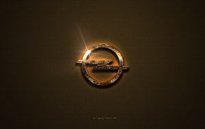 Opel Golden Emblem on Textured Brown Metal Surface with Dramatic Lighting HD wallpaper