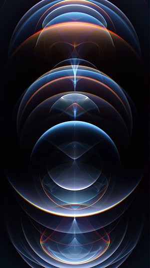 Apple iPhone 12 Pro Max Default Lock Screen Wallpaper with Abstract Light Orbs HD phone wallpaper