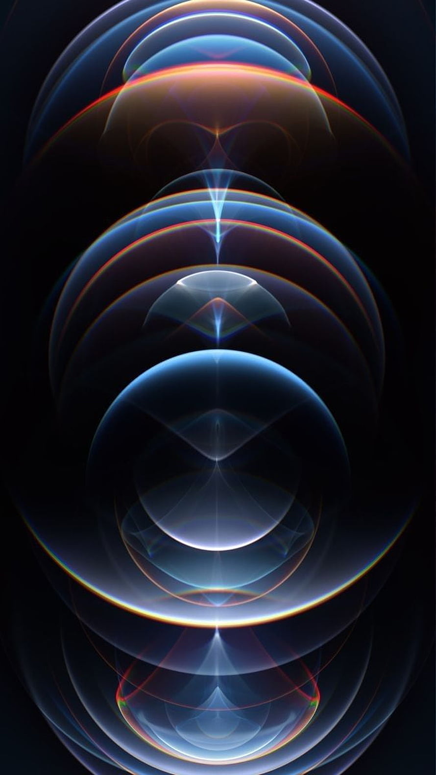 Apple iPhone 12 Pro Max Default Lock Screen Wallpaper with Abstract Light Orbs HD phone wallpaper