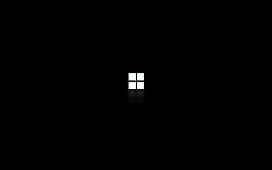 Windows 10 Logo on Black Background Minimalist Desktop Wallpaper HD wallpaper