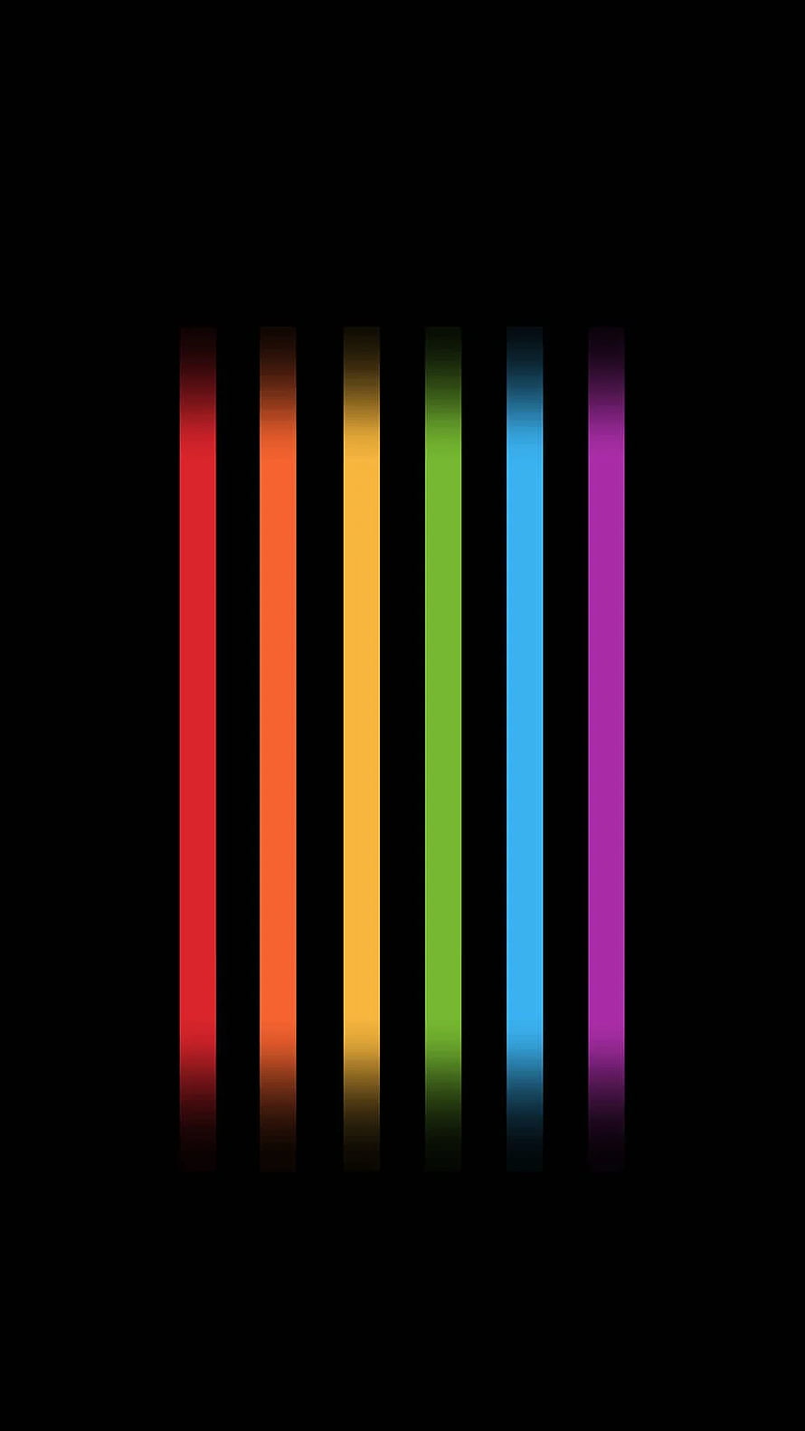 Minimalist Rainbow Pride Stripes on Black Background HD phone wallpaper
