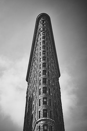 Flatiron Building New York City Black and White Architectural Photography HD phone wallpaper