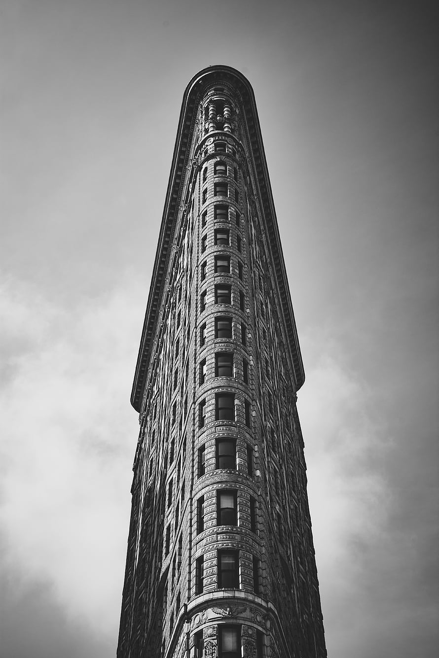 Flatiron Building New York City Black and White Architectural Photography HD phone wallpaper