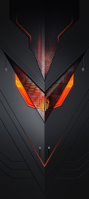 ROG Gaming Laptop Front Panel with Glowing Orange and Red LED Accents HD phone wallpaper