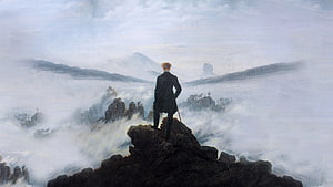 Caspar David Friedrich's Wanderer Above the Sea of Fog Romantic Oil Painting HD wallpaper