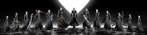 Kingdom Hearts Organization XIII Members in Black Coats with Weapons HD wallpaper