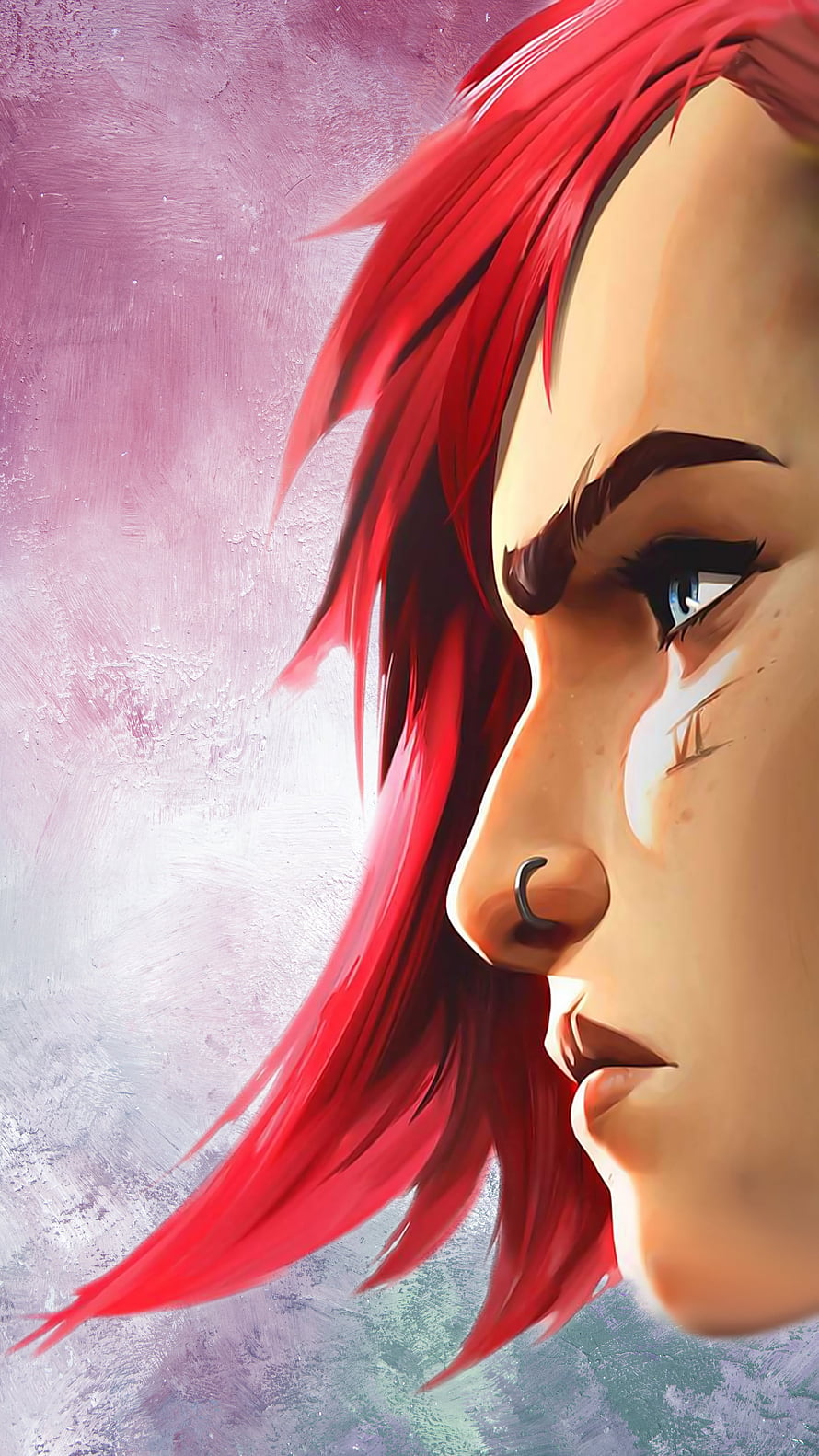 Vi from Arcane League of Legends Red Hair Profile Portrait HD phone wallpaper