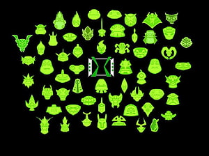 Ben 10 Omniverse Omnitrix Alien Icons and Central Device on Black Background HD wallpaper