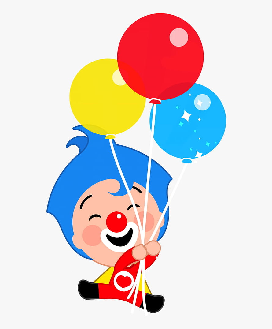 Plim Plim Cartoon Character Floating with Colorful Balloons HD phone wallpaper